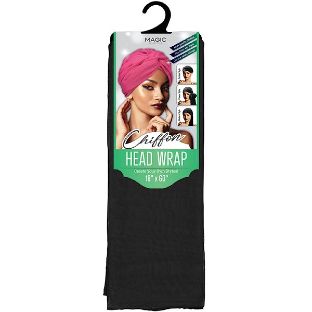SCARF chiffon 18'X72' ( BLACK)(50DZ/CS)