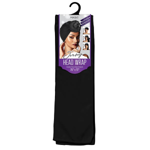 STRETCH JERSEY HEAD SCARF(25"x72") BLACK (120PC/CS)