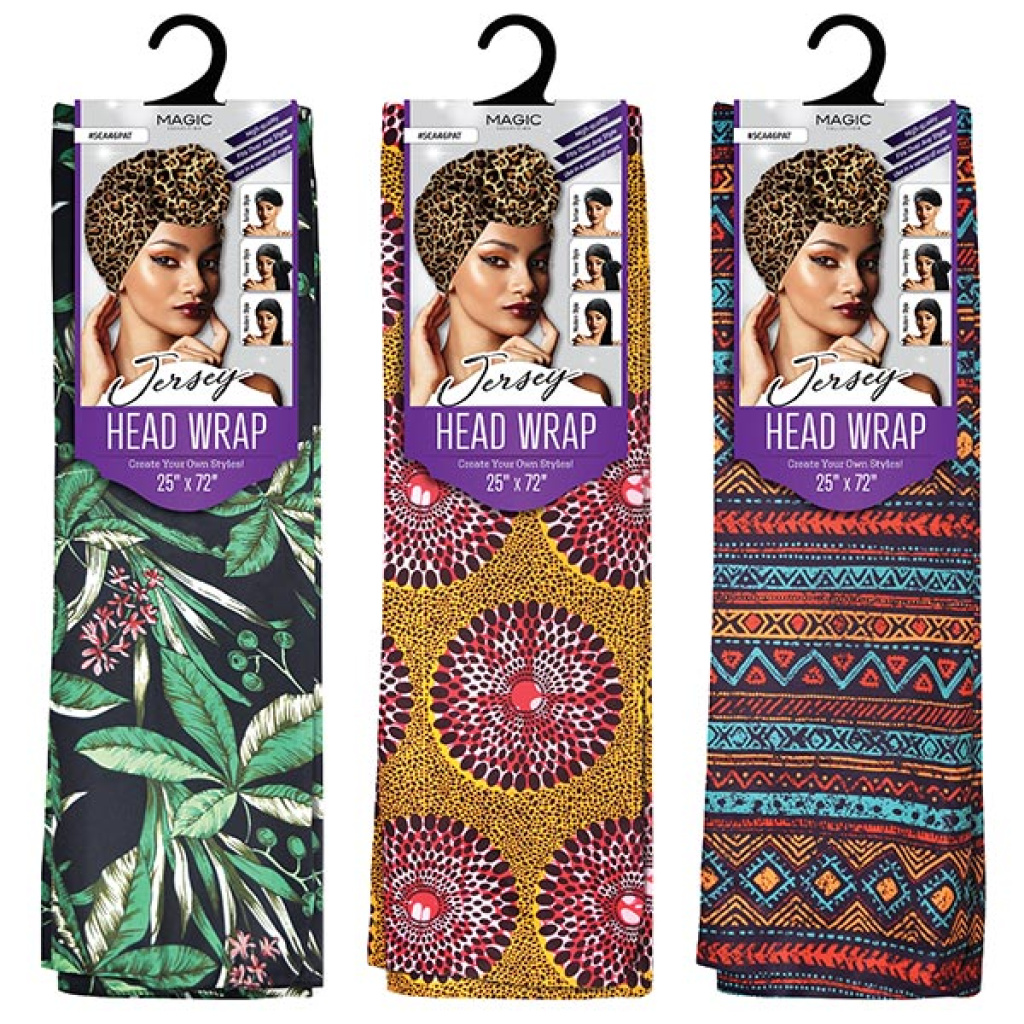 STRETCH JERSEY HEAD SCARF(25"x72") PATTERN (120PC/CS)