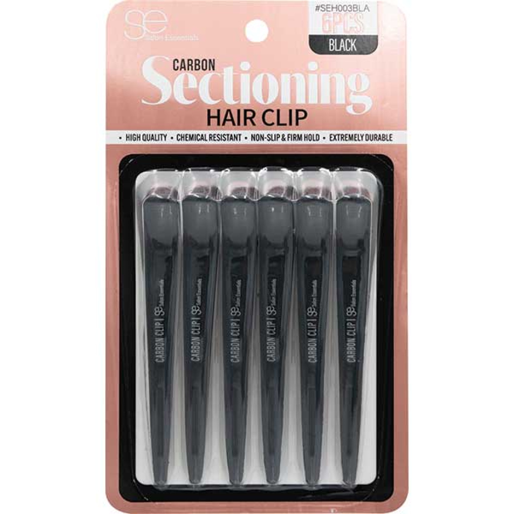 SECTIONING HAIR CLIP BLACK(6PC/PACK)
