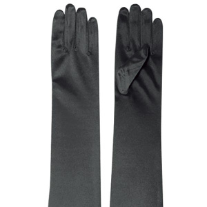 SATIN GLOVE BLACK [ELBOW] (120/CS)