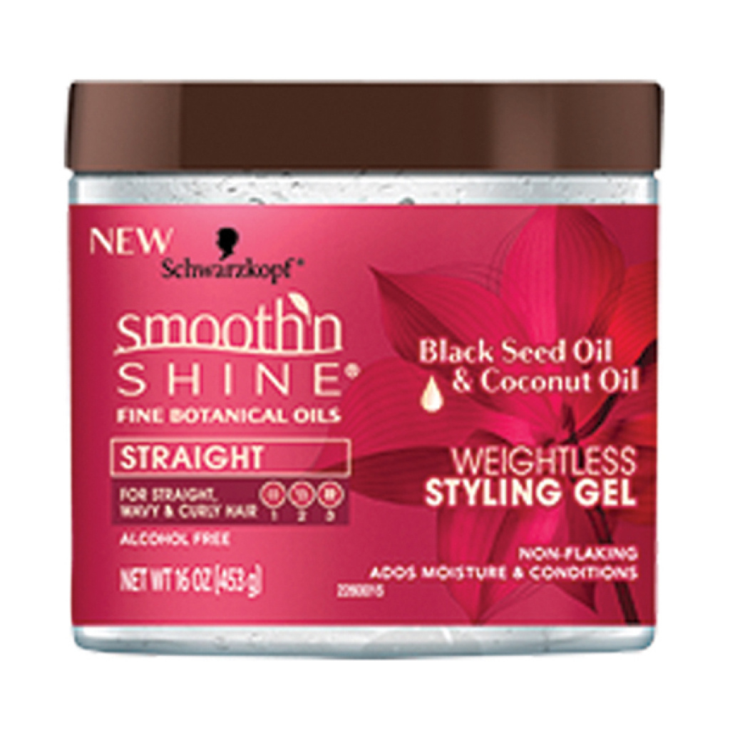 S/SHINE STRAIGHT WEIGHTLESS STYLING GEL (16OZ) [BLACK SEED & COCONUT] (6/CS)