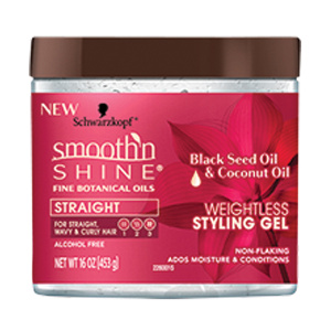S/SHINE STRAIGHT WEIGHTLESS STYLING GEL (16OZ) [BLACK SEED & COCONUT] (6/CS)