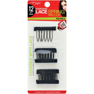 SPRING WIG CLIP W/LACE (12 PCS)(24DZ/CS)
