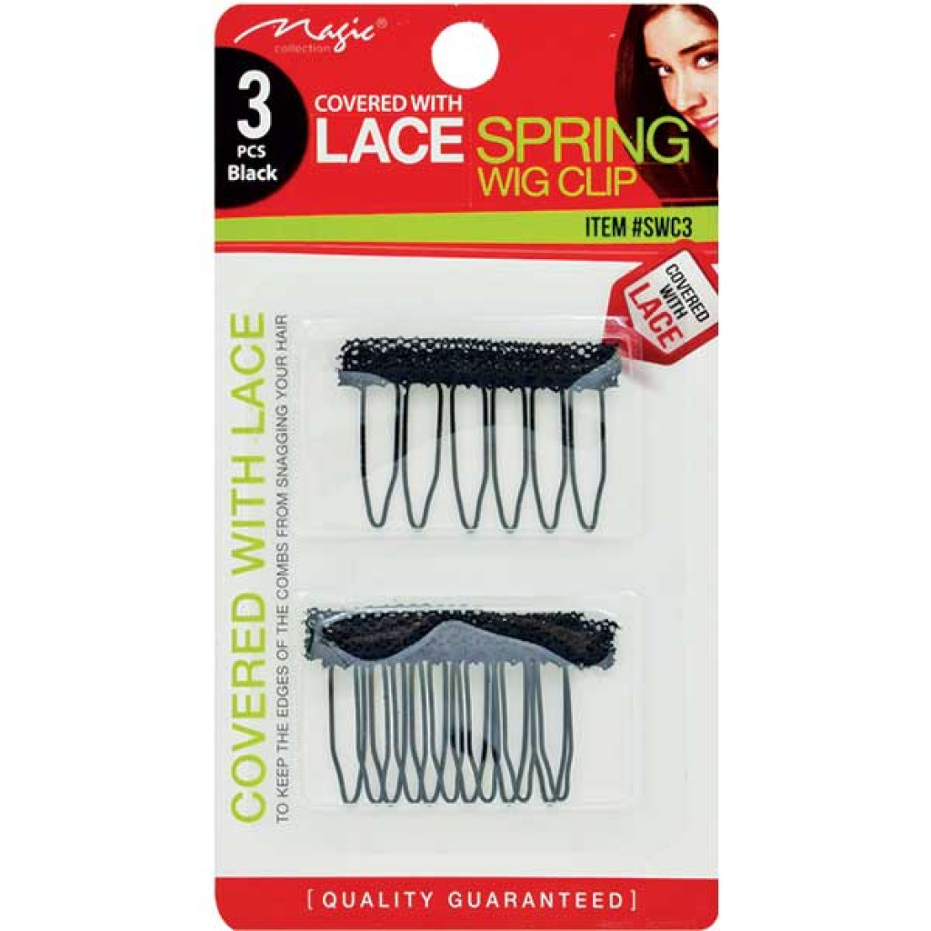 SPRING WIG CLIP W/LACE (3 PCS)(24DZ/CS)