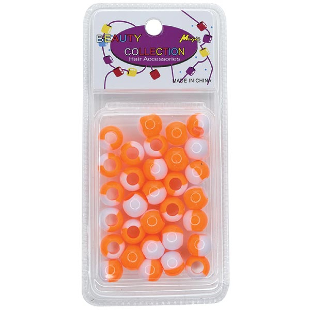 ROUND BEAD (2 TONE)14mm **NEON ORANGE** (12DZ/CS)