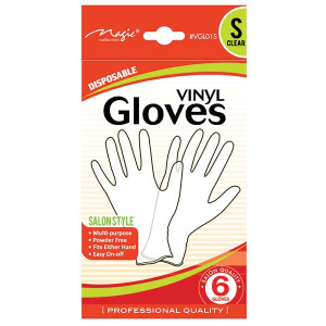 VINYL GLOVES CLEAR(S) 6PC/BOX(24DZ/CS)