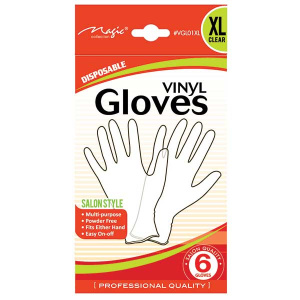VINYL GLOVES CLEAR(XL) 6PC/BOX(24DZ/CS)