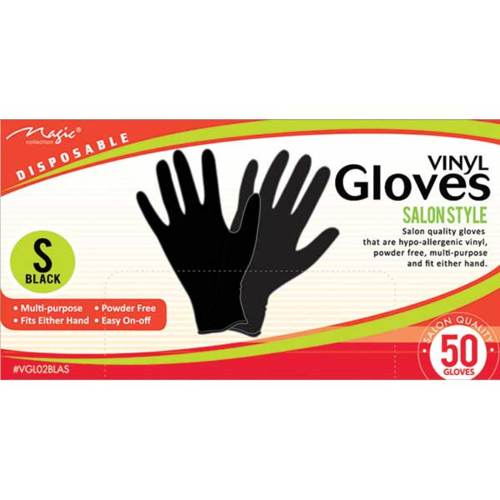 VINYL GLOVES BLACK (S)(50PC/48BOX/CS)