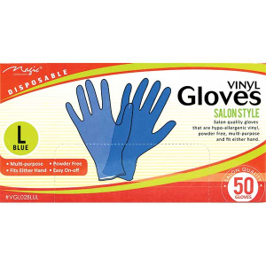 VINYL GLOVES BLUE (L))(50PC/48BOX/CS)