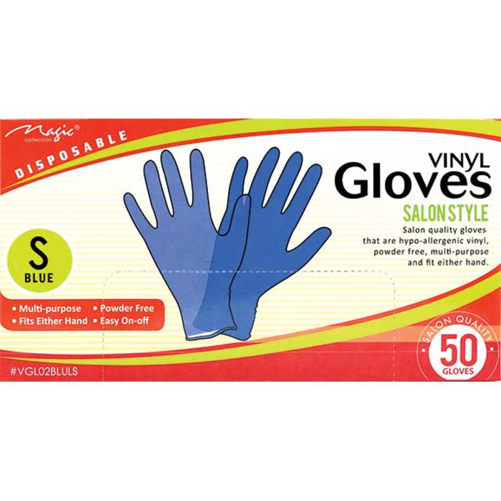 VINYL GLOVES BLUE (S)(50PC/48BOX/CS)