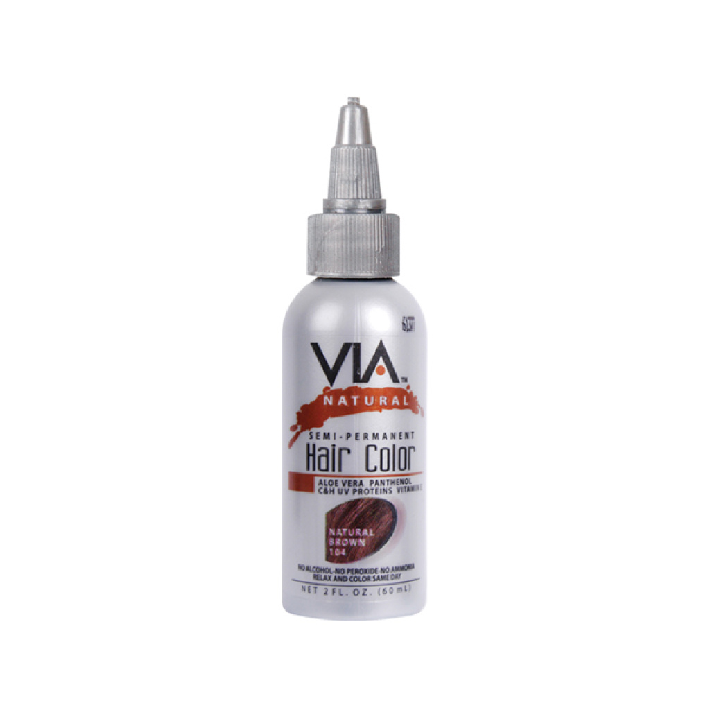 VIA HAIR COLOR #104 NATURAL BROWN 2OZ (6/CS)
