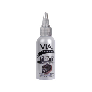 VIA HAIR COLOR #128 BLACK SATIN 2OZ (6/CS)