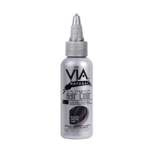 VIA HAIR COLOR #128 BLACK SATIN 4OZ(6PC/PK)