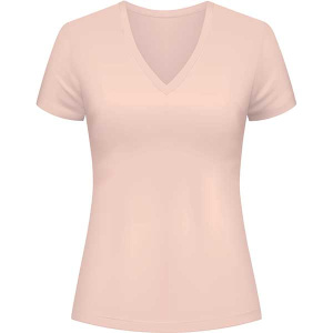LADIES V NECK T-SHIRTS BEIGE (L) (72PC/CS)