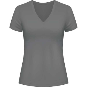 LADIES V NECK T-SHIRTS DK.GRAY (M) (72PC/CS)