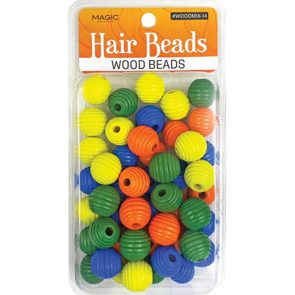 WOOD BEAD MIX - ROUND SPIRAL (6DZ/CS)