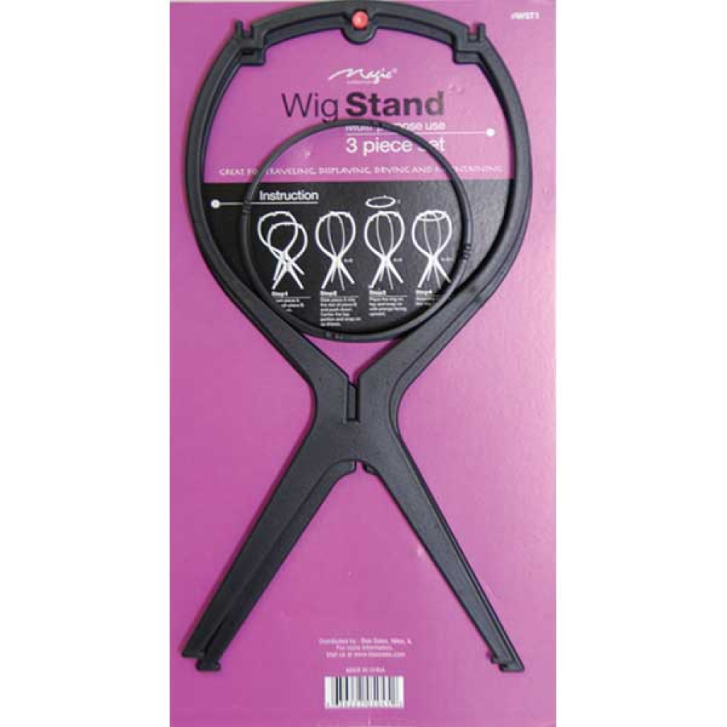 WIG STAND SET BLACK (PLASTIC) (18DZ/CS)