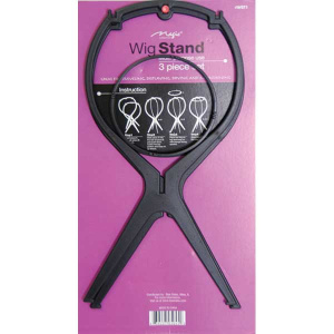WIG STAND SET BLACK (PLASTIC) (18DZ/CS)