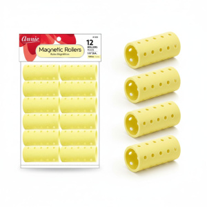 Annie Magnetic Hair Rollers 7/8 Inch, 12 Count, Yellow