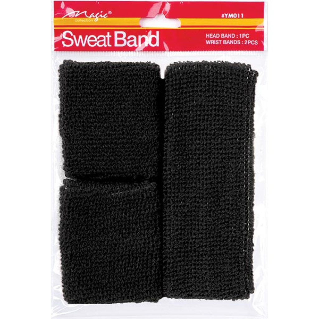 SWEAT BAND 3PC BLK(24/CS)