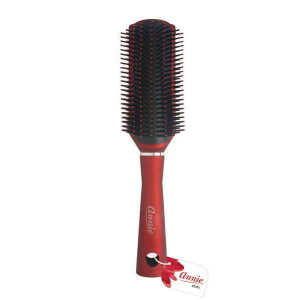 Annie Salon Pro Rubber Cushion Brush, Ball-Tipped Bristles, Red