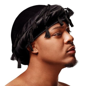RED SATIN LINED HALO TURBAN