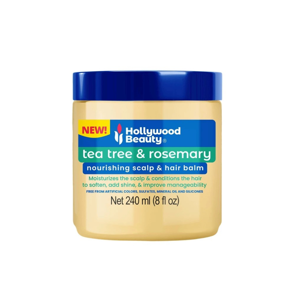 HOLLYWOOD TEA TREE & ROSEMARY SCALP HAIR BALM 8OZ (12/CS) *NEW*