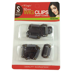 WIG CLIP 12 PCS BROWN (S)(12DZ/96DZ/CS)