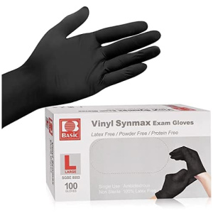 Basic 100pcs Gloves L #Black