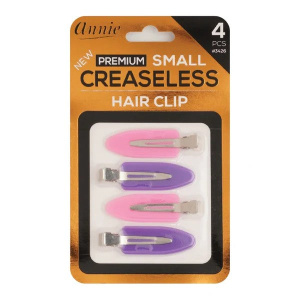 Annie Premium Creaseless Hair Clips Small, 4 Count, Purple & Pink