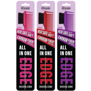 Annie All In One Carbon Edge Brush & Comb, 1 Count, Assorted Colors
