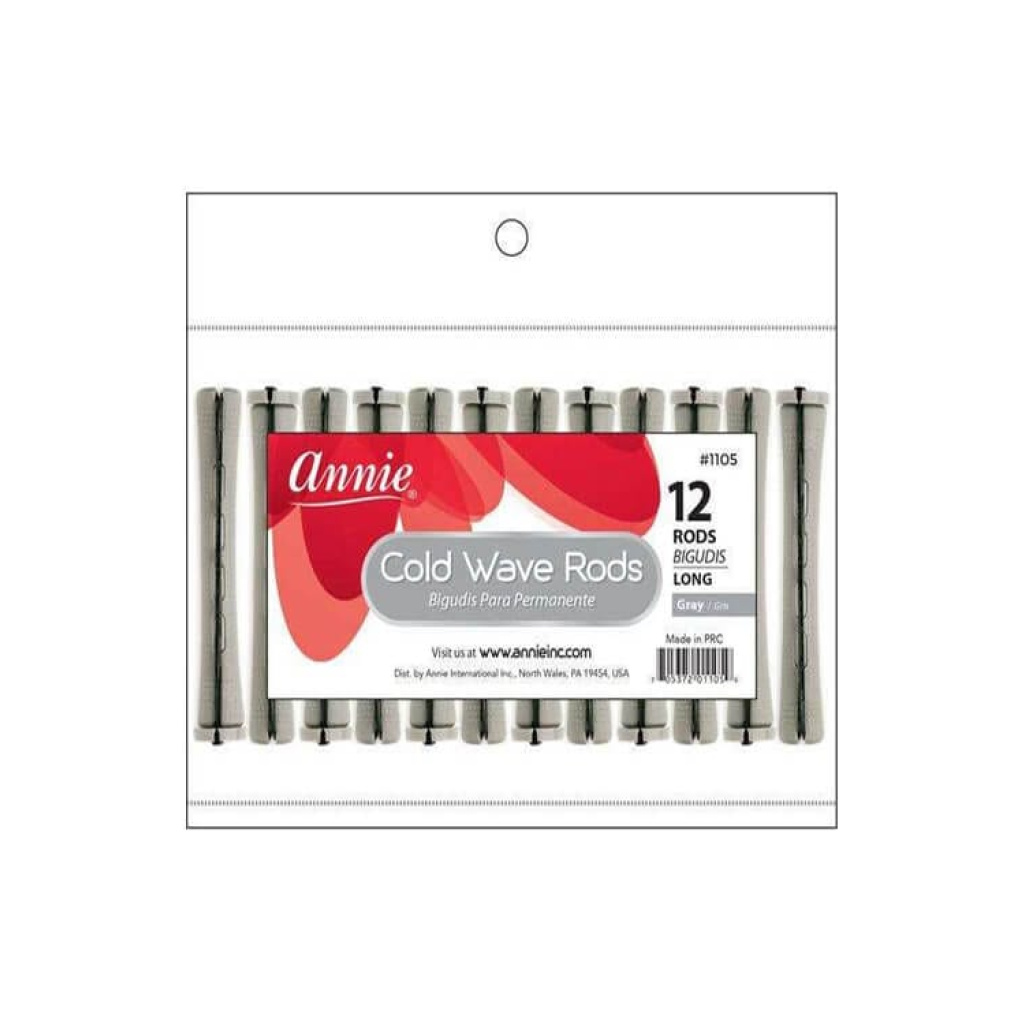 Annie Cold Wave Rods Long 3/8 Inch, 12 Count, Gray