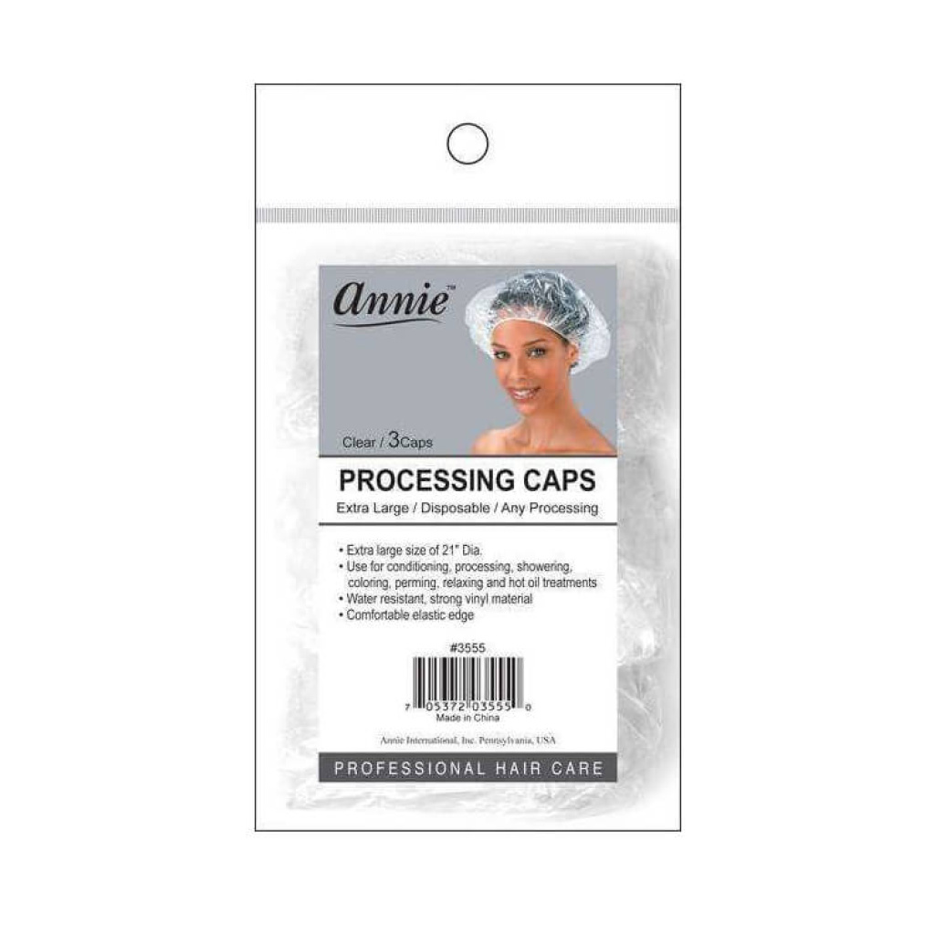 Annie Processing Caps X-Large, 3 Count, Clear