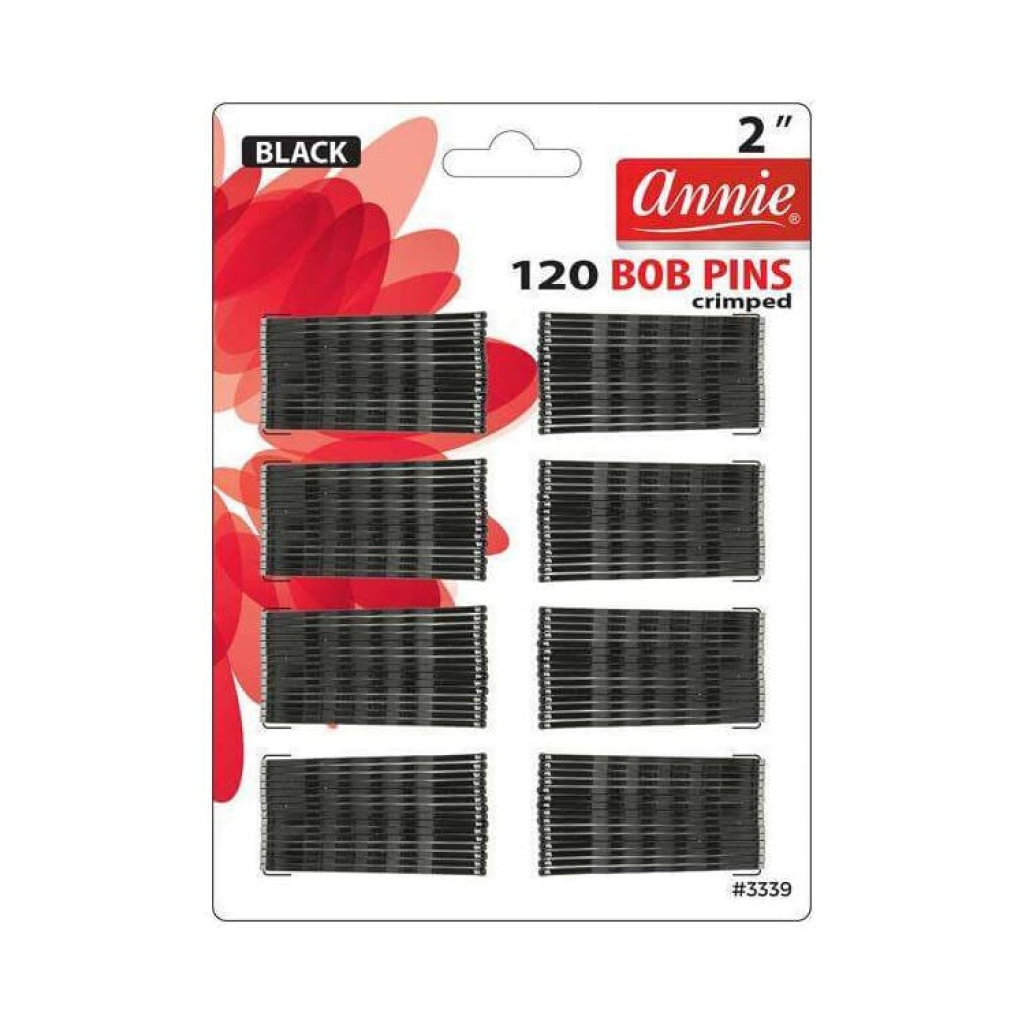 Annie Bob Pins Crimped 2 Inch, 120 Count, Black