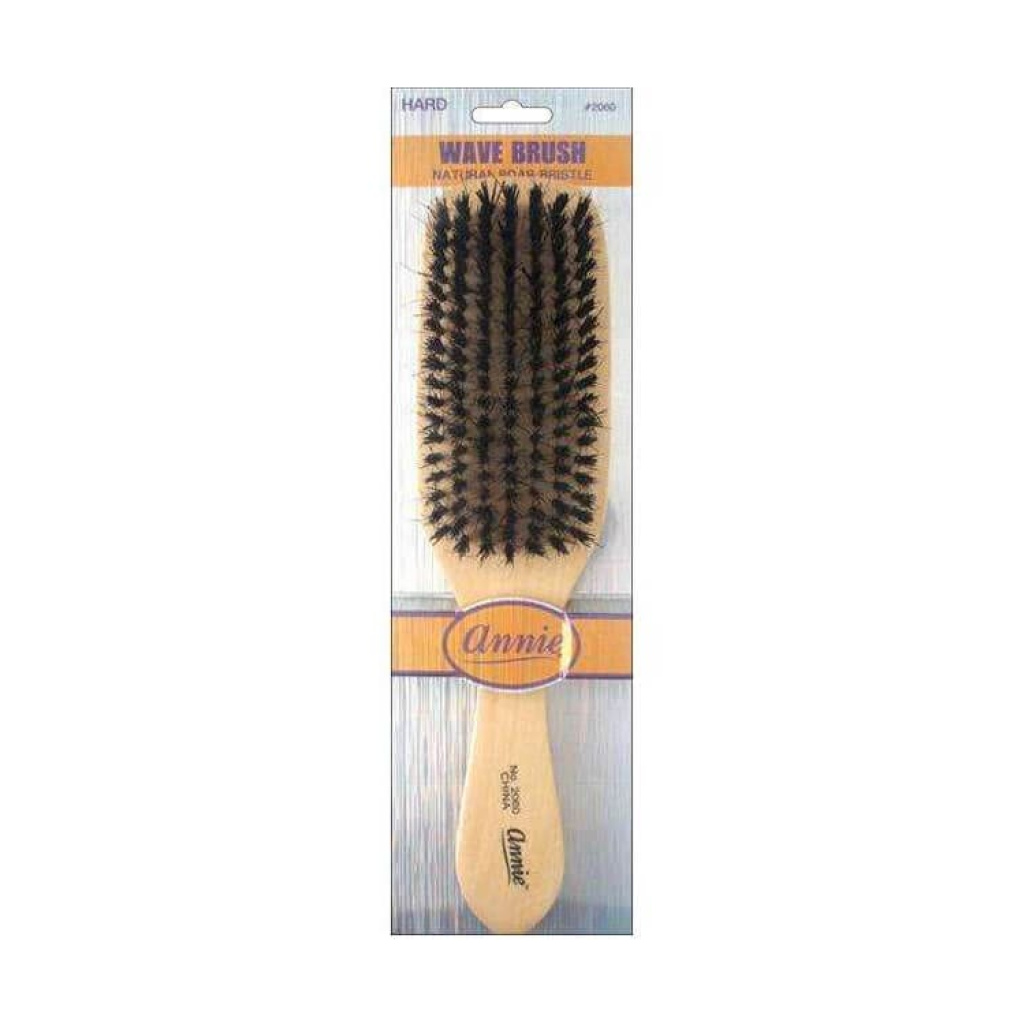 Annie Hard Wave Boar & Nylon Bristle Brush, Light Brown