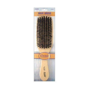 Annie Hard Wave Boar & Nylon Bristle Brush, Light Brown