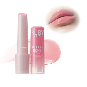 Ruby Kisses Butter Bomb Lip Balm – High Shine Tinted Gloss & Hydrating Lipstick With Shea Butter