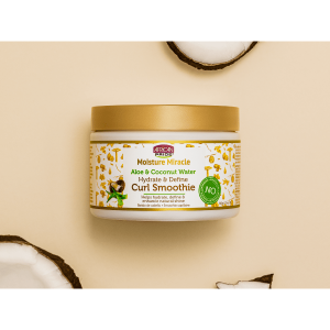 AFRICAN PRIDE MOISTURE MIRACLE ALOE COCONUT WATER CURL SMOOTHIE 12OZ JAR