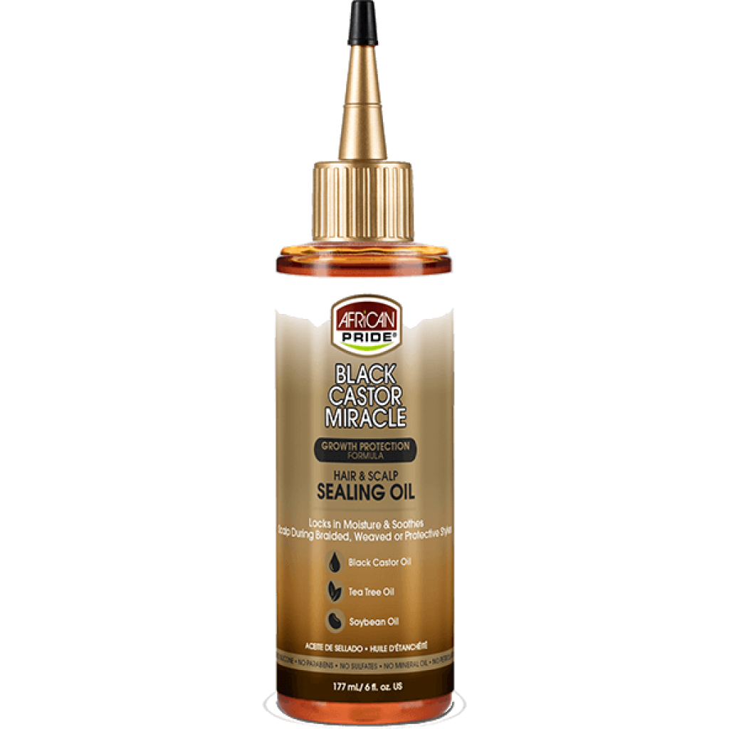 African Pride: Black Castor Miracle - Hair & Scalp Sealing Oil 6oz