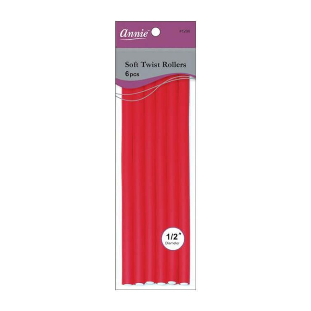 ANNIE: 10" Soft Twist Rollers 1/2" #1206