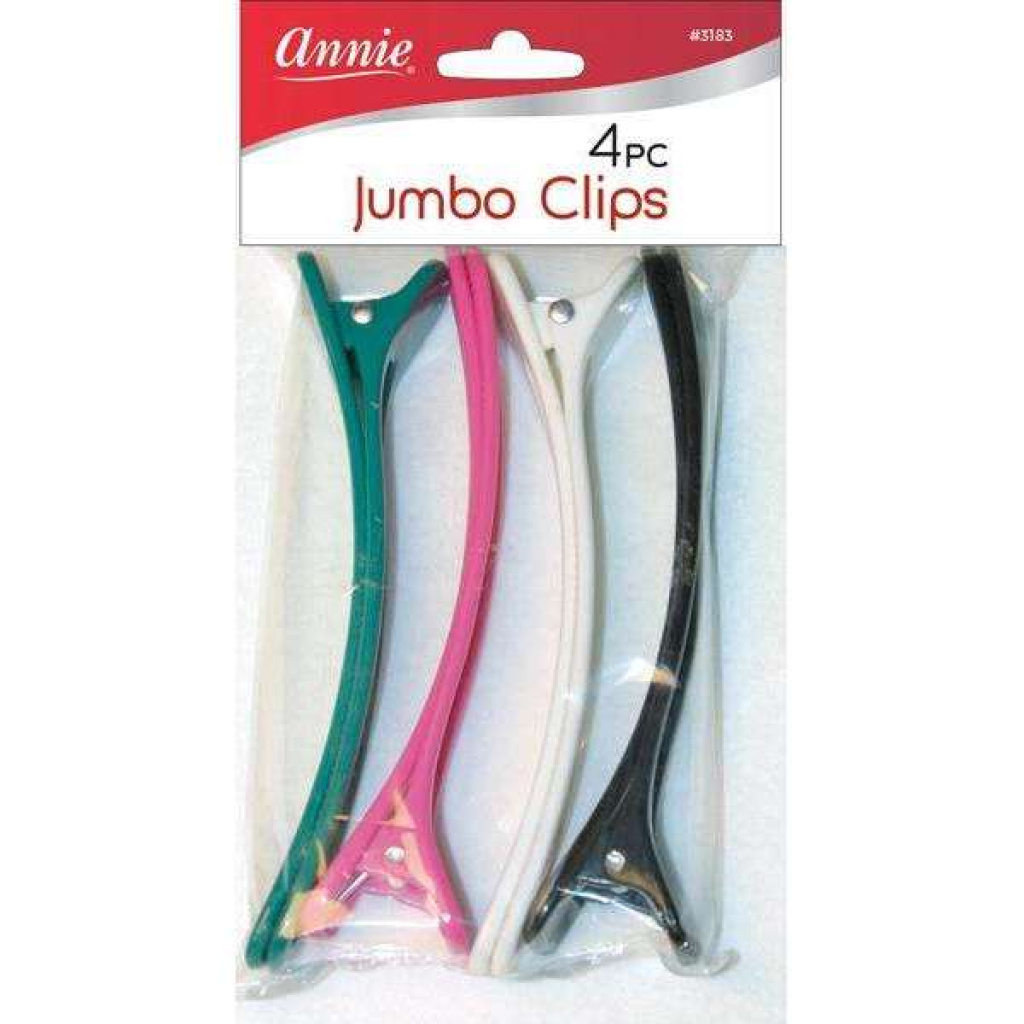 Annie Jumbo Hair Clips 5 3/4 Inch, 4 Count, Assorted Colors