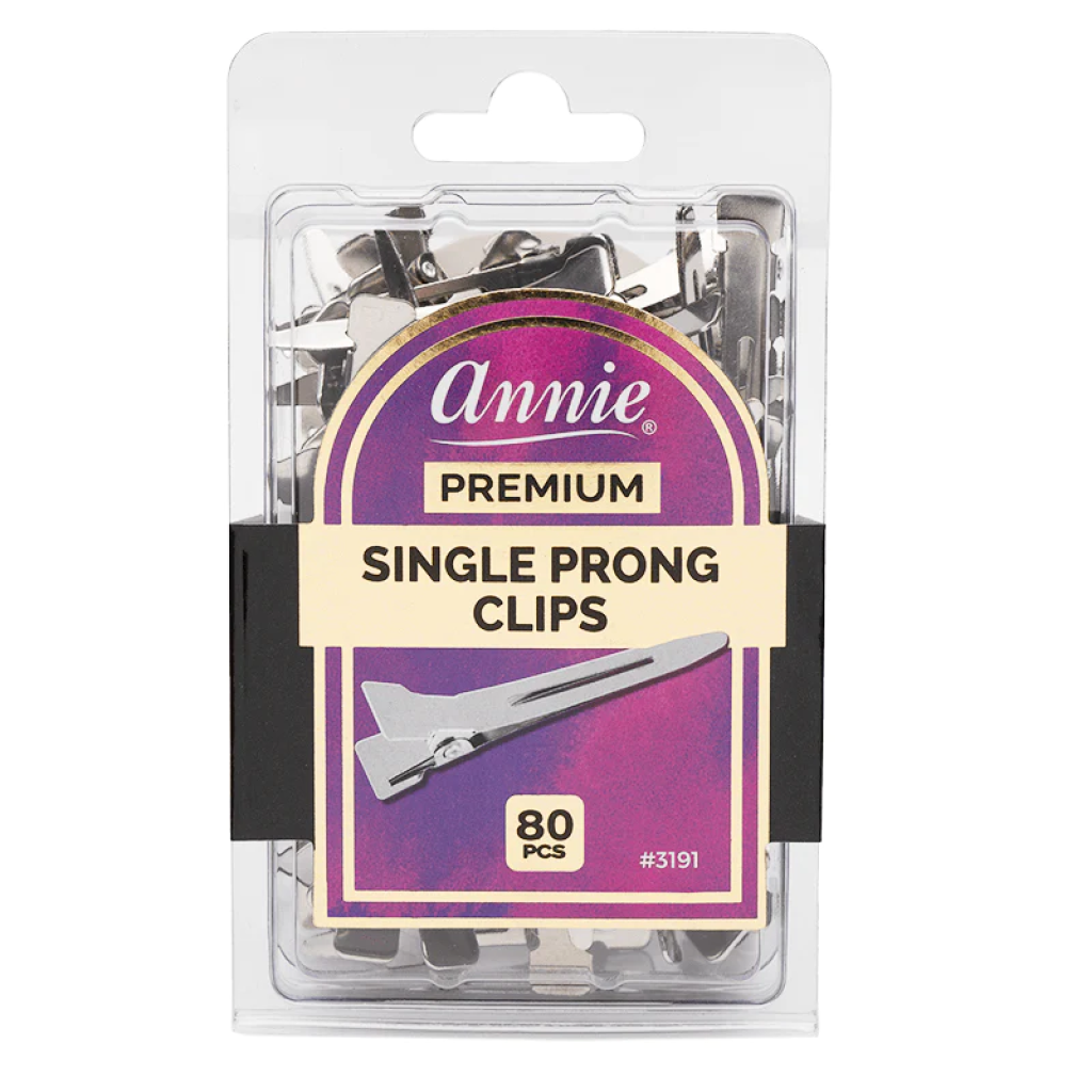Annie Premium Single Prong Metal Hair Clips, 80 Count, Silver