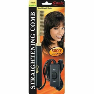Hot & Hotter Electric Straightening Comb Medium Straight Teeth, 1 Count, Black & Gold