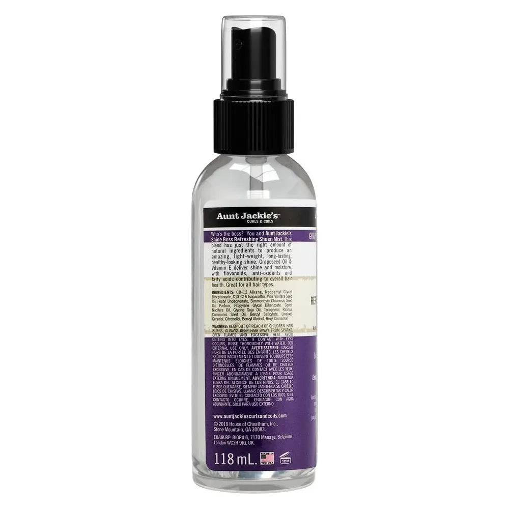 aunt-jackies-curls-coils-grapeseed-style-shine-recipes-shine-boss-refreshing-sheen-mist-shine-boosting-hair-mist-for-moisture-luster-and-all-day-radiance-4-oz-604700
