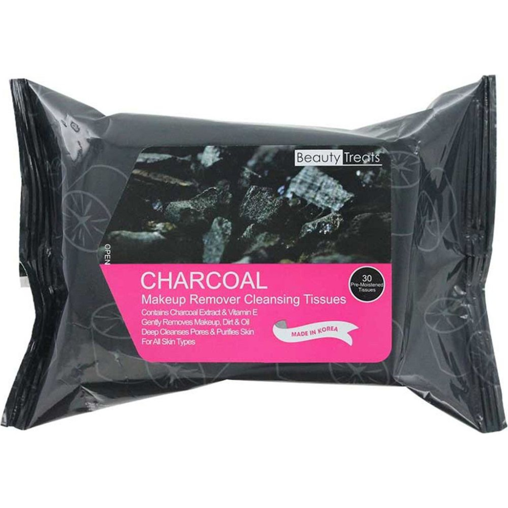 BEAUTY TREAT MAKEUP REMOVER CLEANSING TISSUE(CHARCOAL)[120-CH](12/DS)