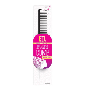 BTL BRAID. METAL PIN TAIL COMB NARROW [ASSORT] (12DZ/CS)
