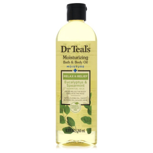 Dr Teal's Bath Additive Eucalyptus Oil by Dr Teal's Pure Epson Salt Body Oil Relax & Relief with Eucalyptus & Spearmint 8.8 oz for Women