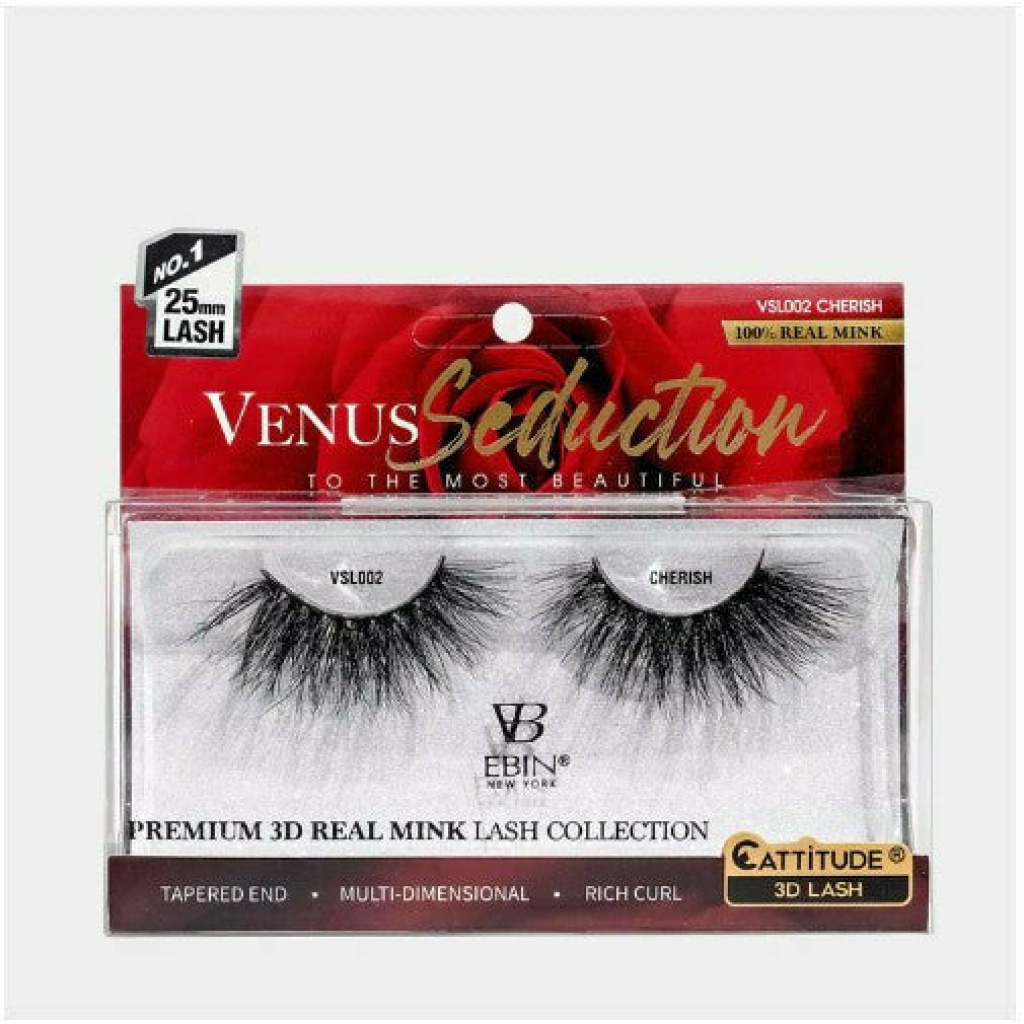 Venus Seduction 25mm Real Mink 3D Lashes - CHERISH