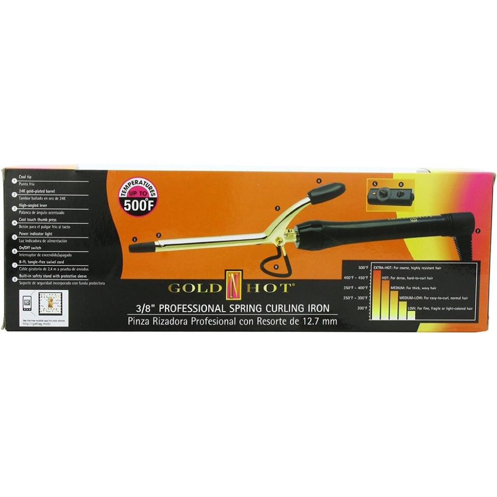 GOLD & HOT CURLING IRON 3/8â€
